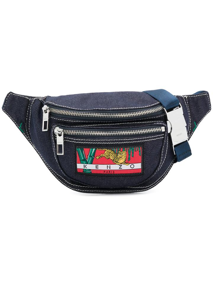 Kenzo Logo Denim Hip Bag - Blue