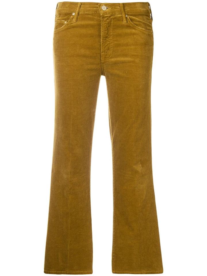 Mother Cropped Trousers - Yellow & Orange