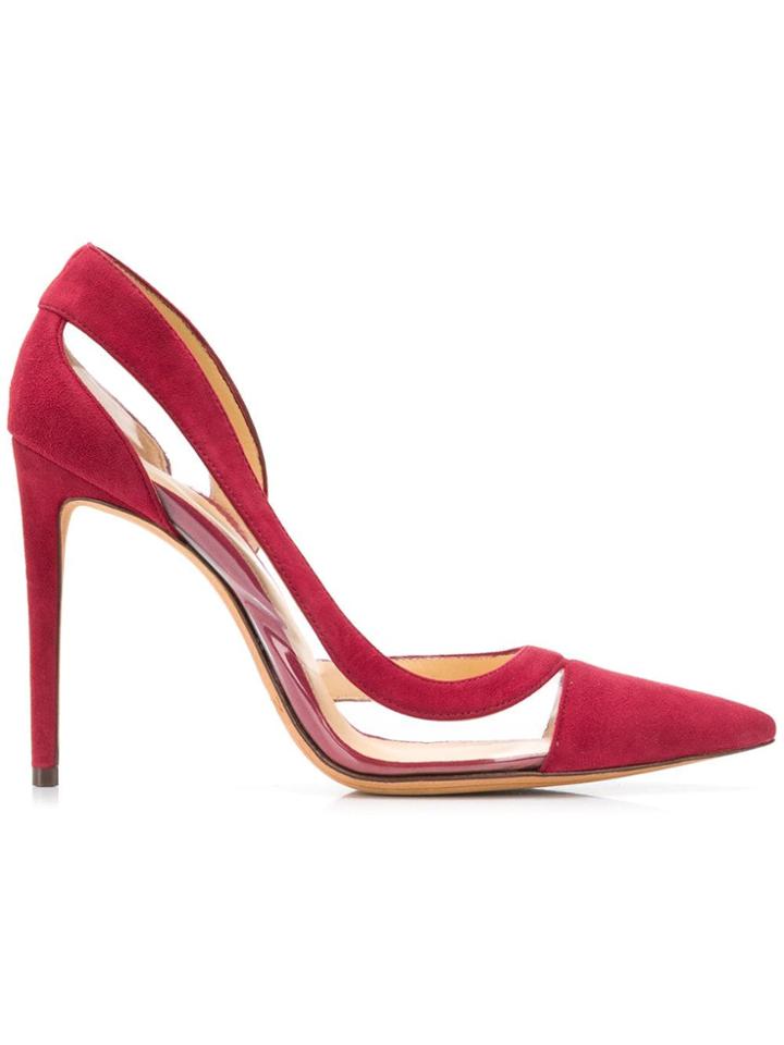 Alexandre Birman Pointed Toe Panelled Pumps - Red