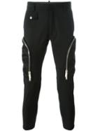Dsquared2 Zip Detail Trousers, Men's, Size: 48, Black, Cotton/polyamide/spandex/elastane/virgin Wool