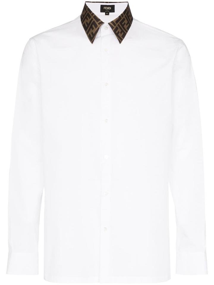 Fendi White Logo Print Shirt