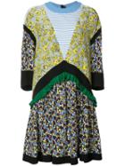 Msgm Multiple Prints Shift Dress, Women's, Size: 38, Yellow/orange, Silk