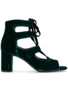 Saint Laurent Loulou 70 Lace-up Sandals - Green