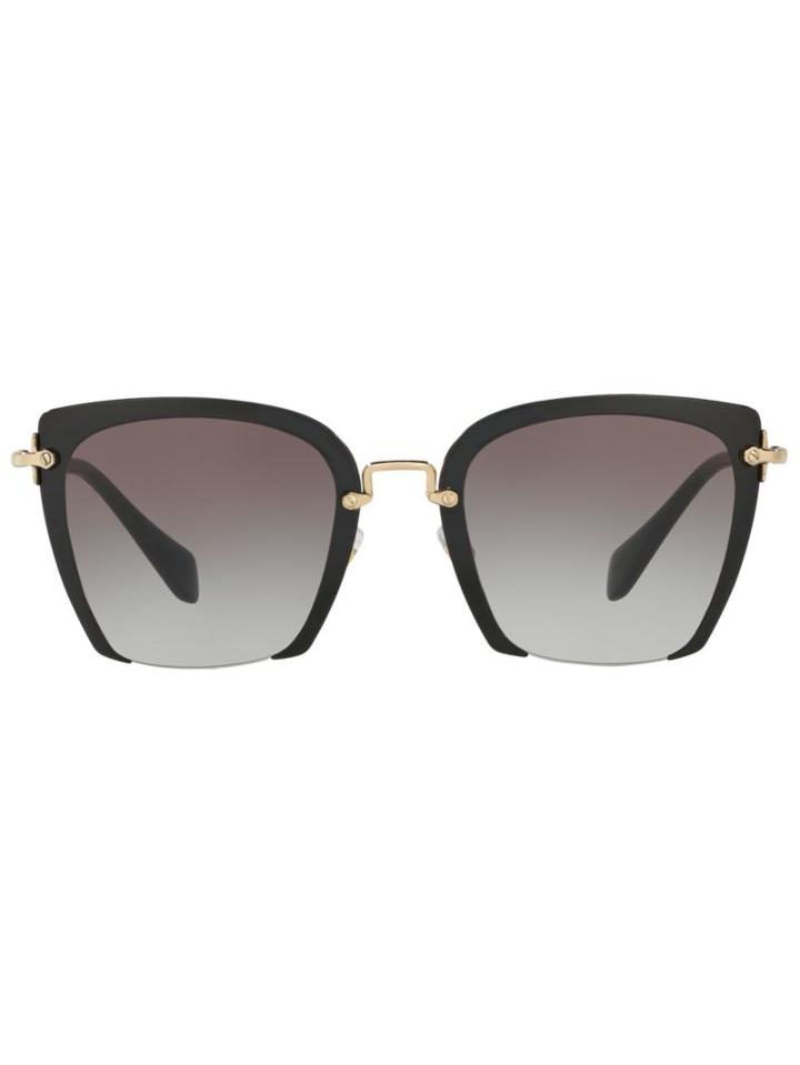 Miu Miu Eyewear Oversized Sunglasses, Women's, Black, Brass