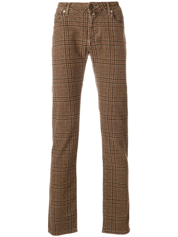 Jacob Cohen Tartan Pattern Skinny Jeans - Brown
