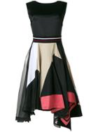 Koché Colour Block Flared Dress - Black