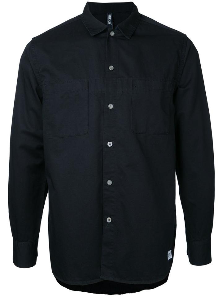 Factotum - Long Sleeve Shirt - Men - Cotton/lyocell - 46, Black, Cotton/lyocell