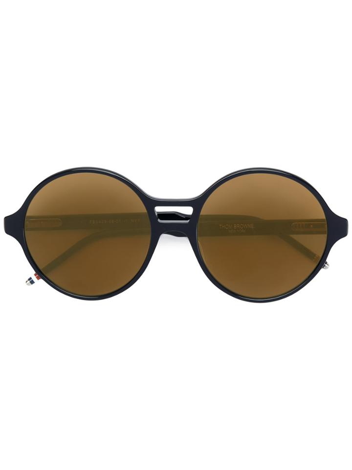 Thom Browne Eyewear Round Frame Tinted Sunglasses - Black