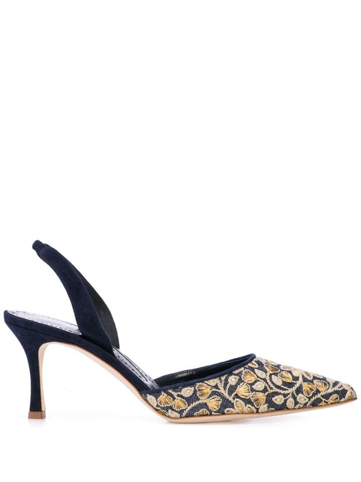 Manolo Blahnik Carolyne 70mm Slingback Pumps - Blue