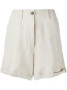Forte Forte - Safari Shorts - Women - Linen/flax - 0, Nude/neutrals, Linen/flax