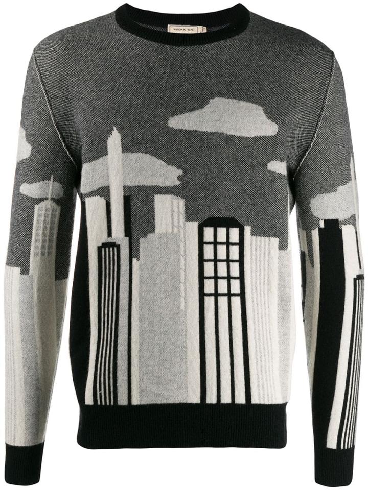 Maison Kitsuné Landscape Knit Jumper - Black