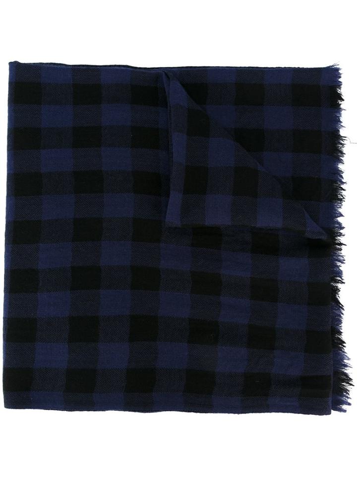 Woolrich Checked Scarf, Men's, Pink/purple, Wool