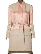 No21 - Panelled Trench Coat - Women - Cotton/linen/flax/viscose - 36, Women's, Pink/purple, Cotton/linen/flax/viscose