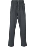 Brunello Cucinelli Drawstring Straight Trousers, Men's, Size: 48, Grey, Cotton/acetate/cupro