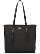 Prada Stud Embellished Tote Bag - Black