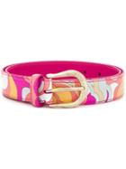 Emilio Pucci Abstract Printed Belt - Pink & Purple