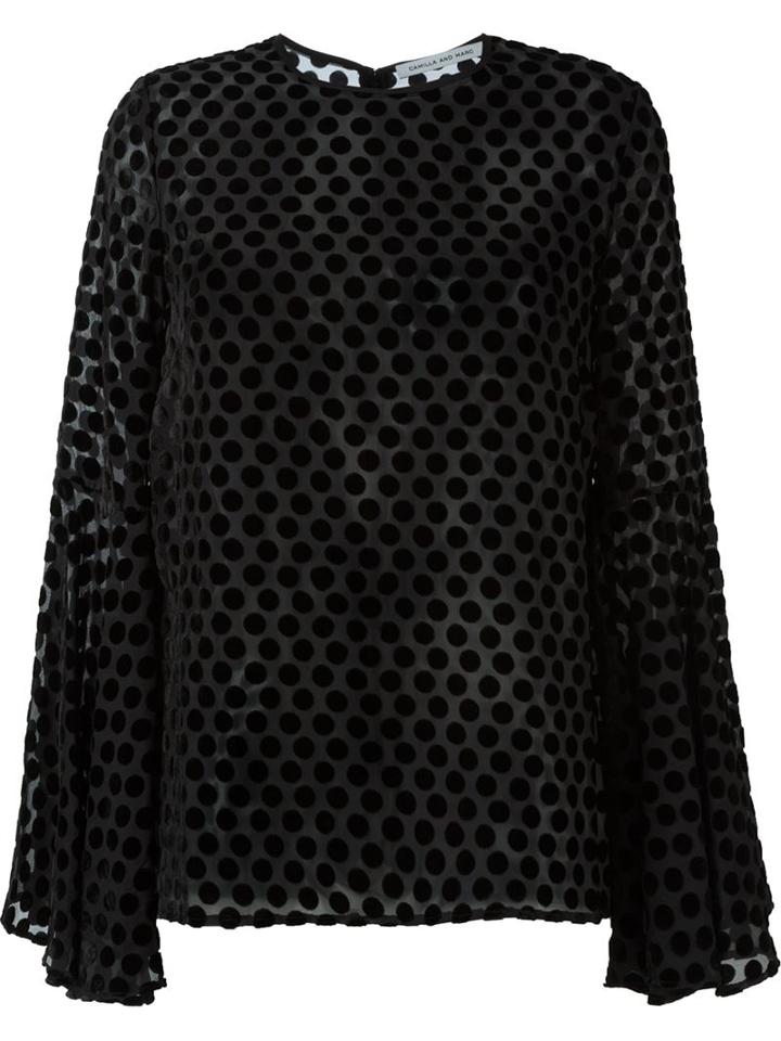 Camilla And Marc Polka-dot 'glaze' Top, Women's, Size: 12, Black, Nylon/polyester/spandex/elastane/rayon