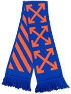 Off-white Contrasting Arrows Scarf - Blue