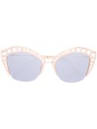 Gucci Eyewear - Cat Eye Sunglasses - Women - Crystal/metal (other) - One Size, Nude/neutrals, Crystal/metal (other)