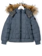 Fendi Kids Hooded Down Coat, Boy's, Size: 10 Yrs, Blue