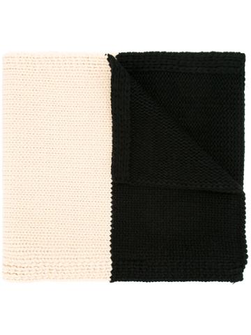 Han Ahn Soon Striped Knitted Scarf - Black