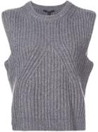 Derek Lam Ribbed Knit Sleeveless Sweater - Grey
