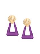Rixo Triangle Shell Earrings - Purple