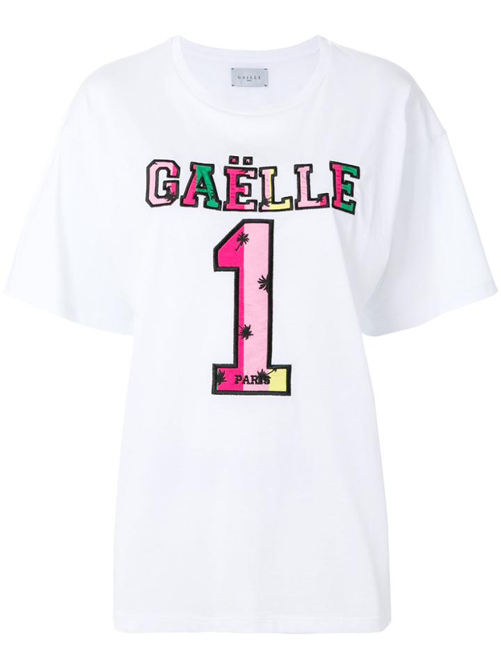 Gaelle Bonheur Logo Embroidered T-shirt - White