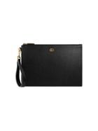 Gucci Gg Marmont Leather Pouch - Black