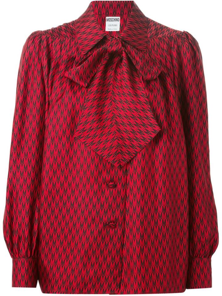 Moschino Vintage Band Collar Blouse - Red