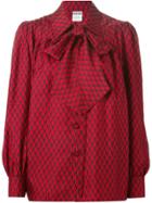 Moschino Vintage Band Collar Blouse - Red