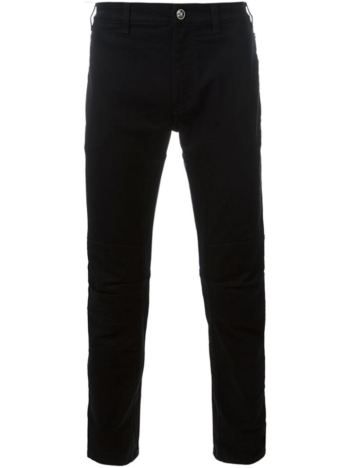 Versace Slim Fit Trousers, Men's, Size: 31, Black, Cotton/spandex/elastane/polyester
