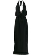 Semicouture Halter Neck Maxi Dress - Black