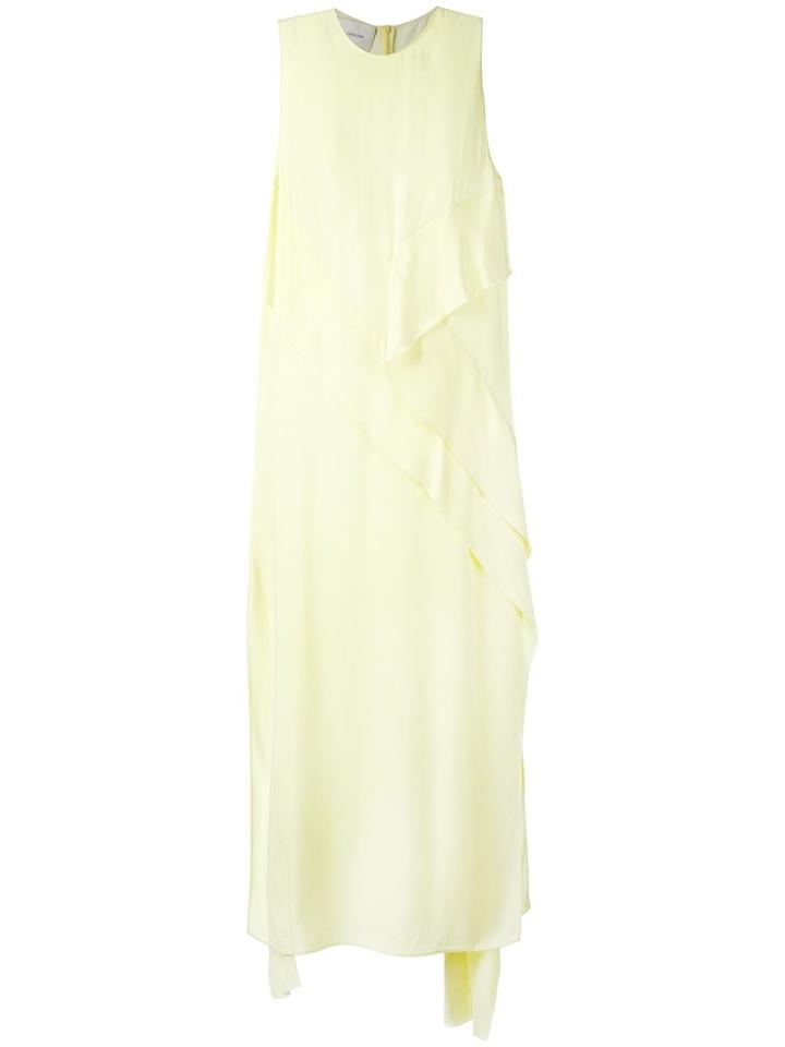 Cédric Charlier Front Panel Sleeveless Dress, Women's, Size: 38, Yellow/orange, Rayon