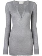 Faith Connexion 'tunis' Knit Blouse, Women's, Size: Xs, Grey, Cotton