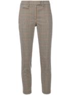 Dondup Houndstooth Plaid Print Cropped Trousers - Nude & Neutrals