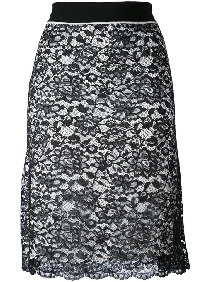 Paco Rabanne Lace Layered Skirt - Black