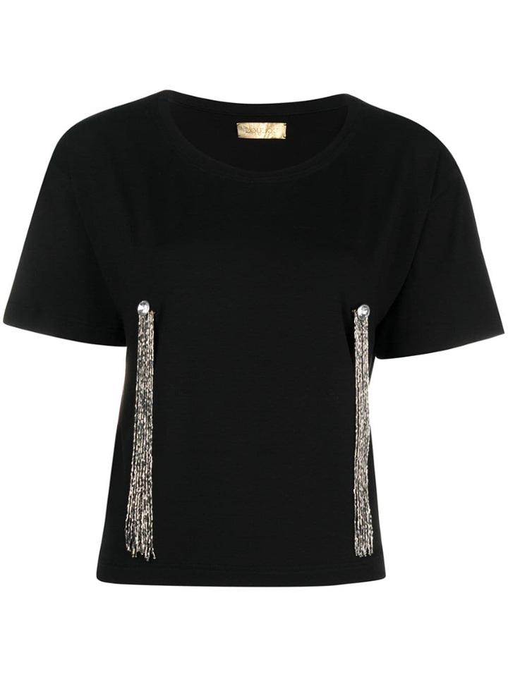 Loulou Embellished Detail T-shirt - Black