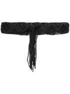 Max Mara Studio Woven Self-tie Belt - Black