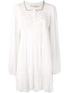Amen - Embellished Floral Dress - Women - Silk/viscose/pvc/glass - 44, White, Silk/viscose/pvc/glass