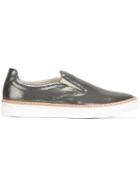 Maison Margiela Metallic (grey) Slip-on Sneakers, Women's, Size: 37, Calf Leather/leather/rubber