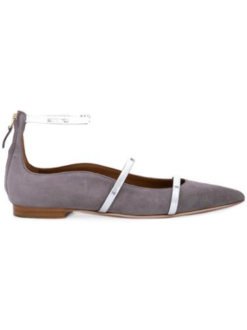 Malone Souliers By Roy Luwolt Contrast Pointed Ballerinas - Grey