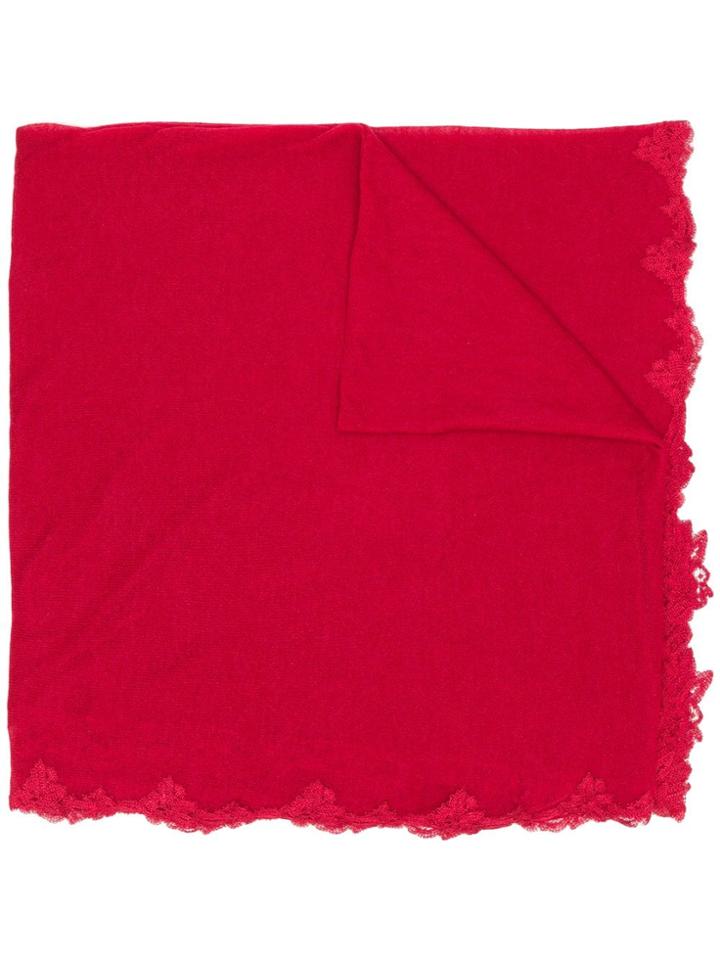 Ermanno Scervino Pashmina Lace Scarf - Red