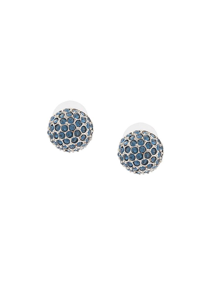 Oscar De La Renta Dome Button Earrings - Blue