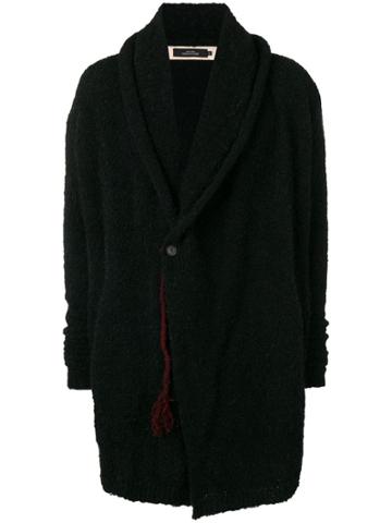 A New Cross Textured Coat - Black