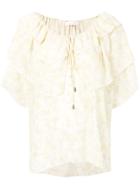 See By Chloé Printed Ruffle Blouse - Neutrals