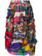 Comme Des Garçons Layered Printed Skirt - Multicolour