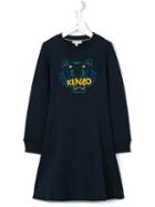 Kenzo Kids 'tiger' Sweatshirt Dress, Toddler Girl's, Size: 4 Yrs, Blue