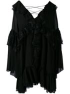 Redemption - Frill Detail Dress - Women - Silk/polyamide - 38, Black, Silk/polyamide