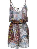 Emilio Pucci Geometric Print Shorts Playsuit, Women's, Size: 38, Silk